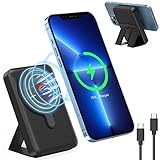 🔋【Ultradelgado y alta potencia】El bateria externa inalámbrico recargable magnético incorporado con capacidad de 10000mAh proporciona del 150% de energía adicional, lo que equivale a 8 horas adicionales de tiempo de conversación o más de 12 horas de tiempo de navegación web. 4 luces LED indican power bank potencia que tiene (25%--50%--75%--100%). Power bank proporcionarle una experiencia de carga rápida y estable.