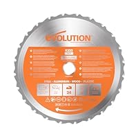 Evolution Power Tools Sägeblatt 210mm für Kreissäge und Kappsäge | Mehrzweckschneidklinge mit 24 Zähnen, TCT-Kreissägeblatt |Multimaterial, Schneidet Holz, Metall, Kunststoff | ‎R210TCT-24T