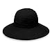 Wallaroo Hat Company Women's Scrunchie Sun Hat - Lightweight and Packable Sun Hat - UPF 50+ - Solid Black