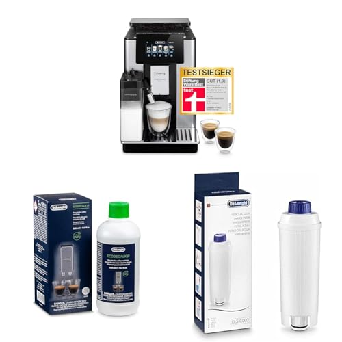 De'Longhi PrimaDonna Soul Perfetto ECAM 612.55.SB Kaffeevollautomat mit LatteCrema Milchsystem + Original EcoDecalk DLSC 500 Entkalker Wasserfilter DLSC002