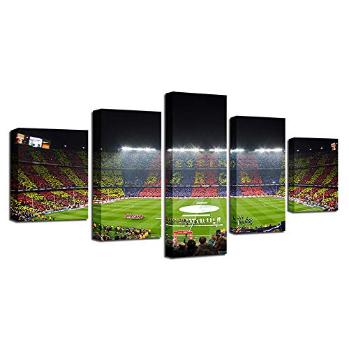 Tableau mural sur toile match de football impression photo moderne 5 pièces sans cadre