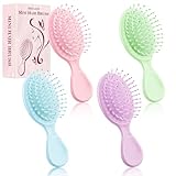 HOFASON 4 PCS Mini Wet Hair Brush Easter Basket Stuffers for Women Teens Girls, Small Hair Brush for Pockets, Bachelorette Party Favors, Bridesmaid Gift, Spa Party Supplies, Travel Mini Brush