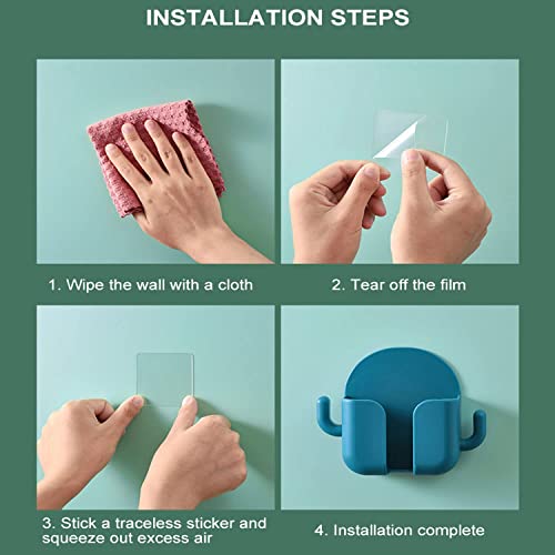 Wymect 2Pcs Self-Adhesive Wall Mount Phone Holder, Charging Phone Stand Remote Control Holder Small Gadgets Organizer Box Multi-Function For Bedroom #TOP4