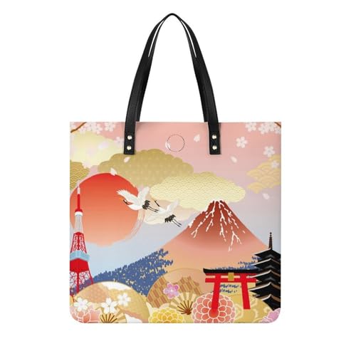 Tote bag d'inspiration Japon pour femmes : grand sac à main durable 39x39cm