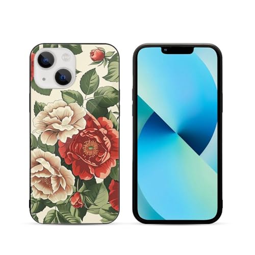 HKMNLEW iPhone 13 Mini�p�����K���X�d�b�P�[�X ���g���t�����[�v�����g TPU �ϏՌ��ی�P�[�X �J�o�[ �����p �j���p