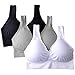 MIRITY Padded Sports Bras for Women Freedom Seamless Spandex Yoga Bra Color Black Grey White Size 2XL
