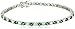 Sterling Silver Alternating Emerald and White Prong Set Cubic Zirconia Tennis Bracelet, 7.5"