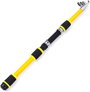 Fishing Pole Telescopic Fishing Rod Feeder Hard FRP Carbon Fiber Portable Carp Spinning Pole Travel Sea Boat Fishing Rod Kit (Color : Gold