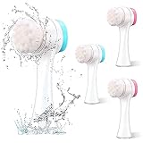 【Cabezal de cepillo suave】-Las delicadas cerdas pueden producir una espuma rica y mejorar el poder de limpieza. El cabezal de cepillo de silicona suave es elástico, masajea la piel, exfolia y elimina el exceso de grasa, dejando el rostro sano y brillante.
