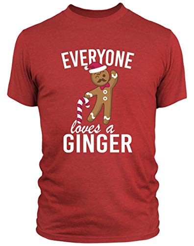 Purple Print House Mens Everyone Loves A Ginger T Shirt – Divertente top a tema natalizio per lui – con capelli di zenzero Rosso XL