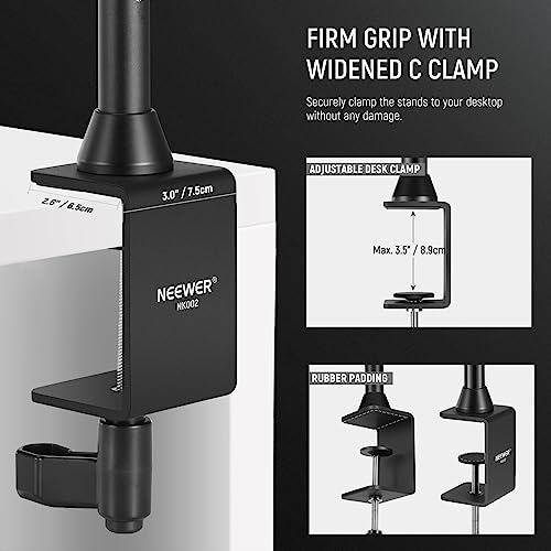 Image of NEEWER Overhead Camera Mount Rig with 2 Ball Heads, Super Clamp, NK002