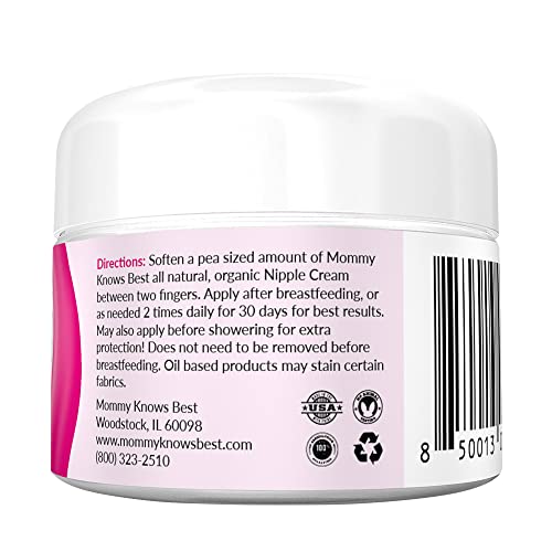 Organic Nipple Cream For Breastfeeding - Lanolin Free - Soothing All Natural Breast Pump Lubricant For Nursing - Baby Safe - 1 Oz #TOP1