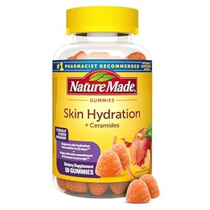 Nature Made Skin Hydration Gummies Plus Plant-Sourced Ceramides, Support Healthy Skin As You Age, with Biotin & Vitamin C, 50 Gummies, 25 Day Supply