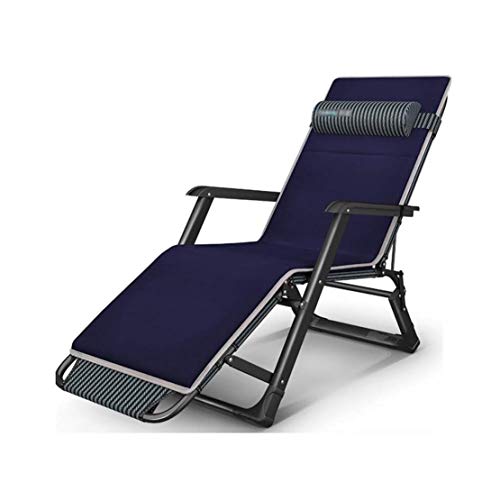 GJZM Folding Reclining Chair Leisure Lounge Chair, Portable Folding Reclining Chair with Disassembled Headrest for Indoor Lunch Break Lazy Chair,A,85x78cm