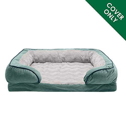 Furhaven Replacement Dog Bed Cover Perfect Comfort Plush & Velvet Waves Sofa-Style, Machine Washable - Celadon Green, Medium by Furhaven - Image 2