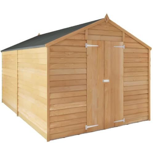 Image of WALTONS 12 x 8 Overlap Windowless Storage Shed | Apex Roof | 7mm Overlap Cladding | Wooden Garden Storage Shed | 10 Year Anti Rot Guarantee | 12 x 8 12ft 8ft