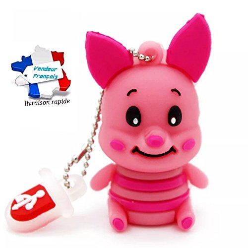 CLE USB Piglet, Capacidad 8 GB, y patines rápido 2 A 3 días. Empresa francesa: cleusbenfolie. fr llave USB animales