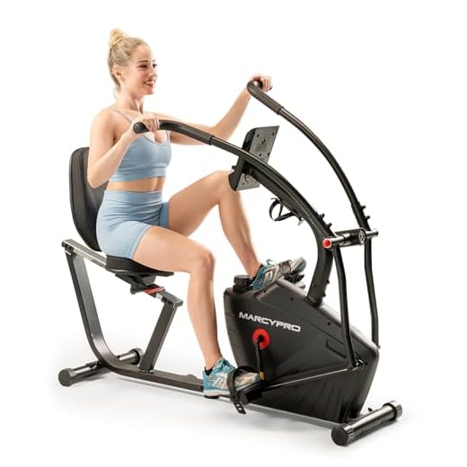Marcy Dual Action Cross Training Recumbent Exercise Bike with Arm Exercisers, Gym Equipment for Work from Home Fitness, Black JX-7301