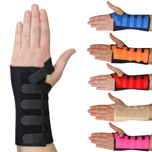 Solace Bracing Cool-Flow Max Wrist Support (6 Colours) - #1 British Made & NHS Supplied Advanced Wrist Brace Splint for Carpal Tunnel, Arthritis, Tendonitis, RSI, Fractures & More - Black, S, Right