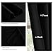 PONY DANCE Kitchen Window Curtains Over Sink, Short Blackout Bathroom Window Curtains, Thermal Insulated Rod Pocket Home Decor Drapes for Bedroom Small Window(2 Panels Set, Black, 42