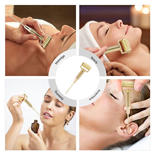 Healeved Roller Stick Copper Needle Ear Detecting Massager Spring Acupoint Flexible Acupuncture Golden Massage Er Pen Probe #TOP4