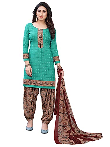Readymade Indian Punjabi Style Crepe Patiala Salwar Suit with Dupatta for Women