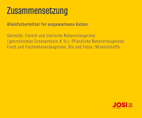 JosiCat Crispy Duck (1 x 10 kg) | Adult | Premium Trockenfutter für Katzen | mit köstlicher Ente & wertvollen Fettsäuren | Powered by JOSERA | Katzenfutter | Alleinfuttermittel | 1er Pack