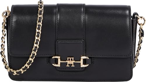 Image of Tommy Hilfiger Women's Heritage Leather Crossbody Bag With Chain Crossbody Strap
