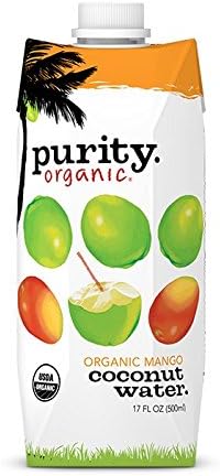 Purity Organic Coconut Water, Mango Coconut Water, 17 Ounce(Pack of 12)