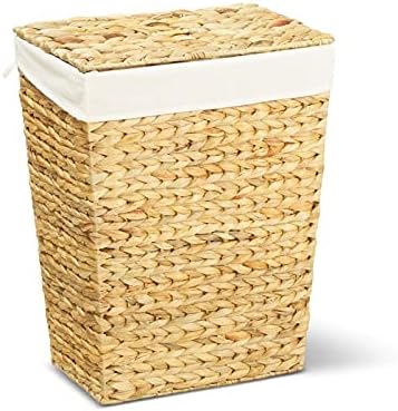 Ambico Laundry Basket MARKUS 34x24x43 cm (L/W/H), laundry box with removable cotton liner bag, Capacity: 50 L