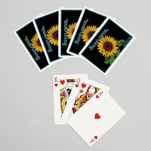 Baraja de 52 cartas estilo póker Kansas Sunflower Brand miniatura 7