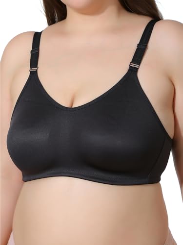 Image of MAROON Cotton Satin Blend Seamless Non Padded Non-Wired Full Coverage Women Minimizer Bra