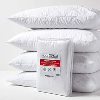 HOMESCAPES Pillow Protectors 10 Pack Quilted Top Pillow Covers Super Soft Hypoallergenic and Anti-Dust Mite Protectors with Diamond Quilting 48 x 74 cm