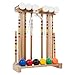 Framco Deluxe Amish Made Croquet Set Game- 6 Player- Durable Maple Hardwood