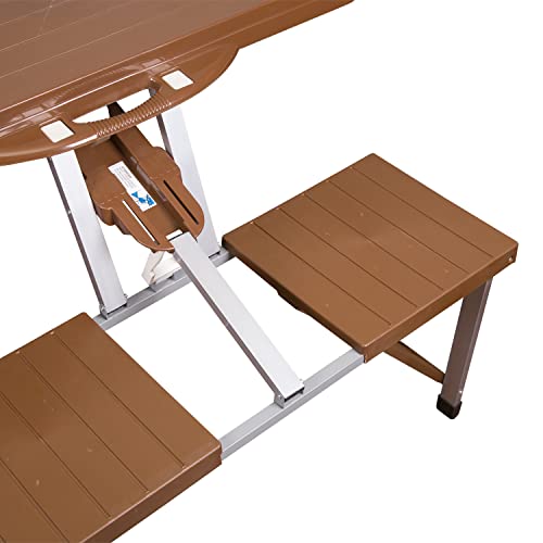 Stansport 615-45 Picnic Table And Umbrella Combo, Brown Woodgrain #TOP2