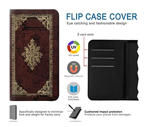 Housse cuir iPhone 15 Plus contre les rayures avec clapet carte vintage - 4