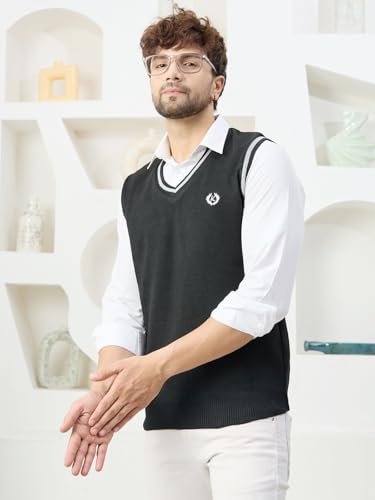 Image of Kvetoo V Neck Sleeveless Winter Wool Sweater for Men