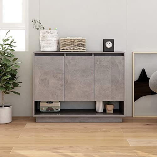 Vopese Aparador de Madera contrachapada Gris hormigón 97x31x75 cm Armario de Almacenaje, Aparador Auxiliar Mueble de Almacenaje de Salón Buffet Moderno
