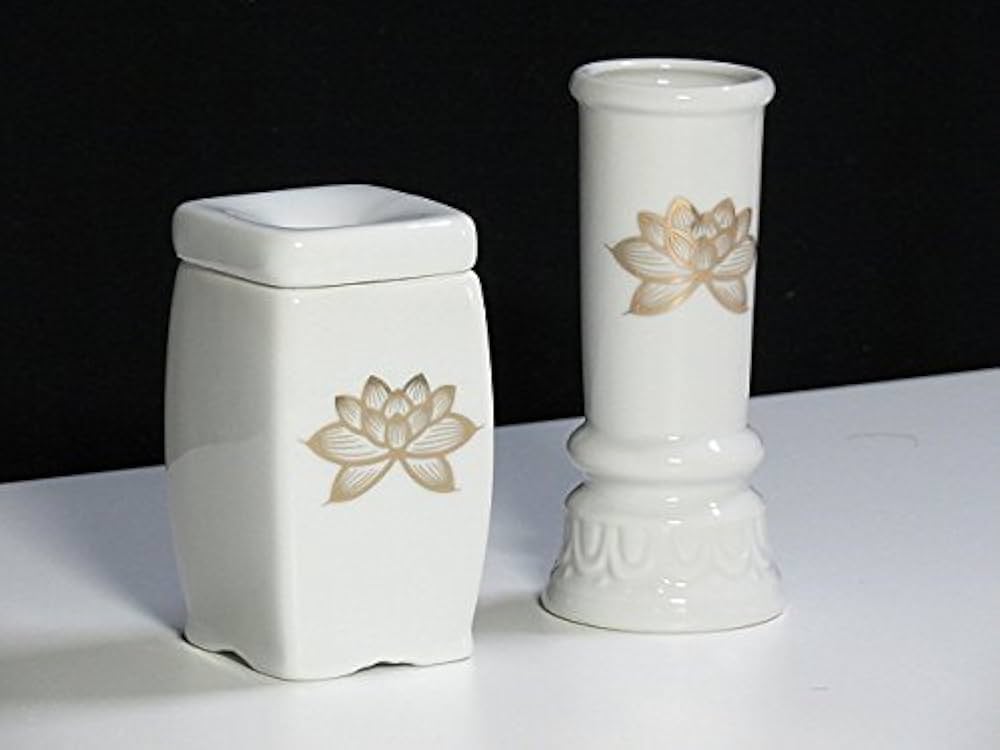 Amazon｜やまこう 国産 白 金蓮 □ 四角マッチ消 線香差 □仏具