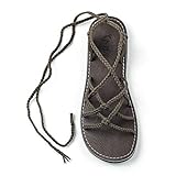 Plaka Sahara Flat Gladiator Sandals for Women | Perfect for the Beach & Dressy Occasions | Taupe | Size 9
