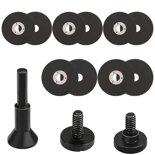 SIFANG Lot de 10 disques à tronçonner pour métal, 1,0 mm, 50 x 10 x 1,0 mm, fins et droits, avec porte-outils de 6,35 mm, pour ponceuse à matrice, coupe en acier, acier inoxydable, métal, etc