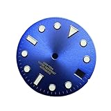 Saharuse 1 pz 28.5mm Quadrante Orologio Argento Oro Rosso Verde Nero Blu Grigio Data Finestra Luminosa Misura for NH35 /NH36/4R/7S Movimento Automatico(Blue Gold)