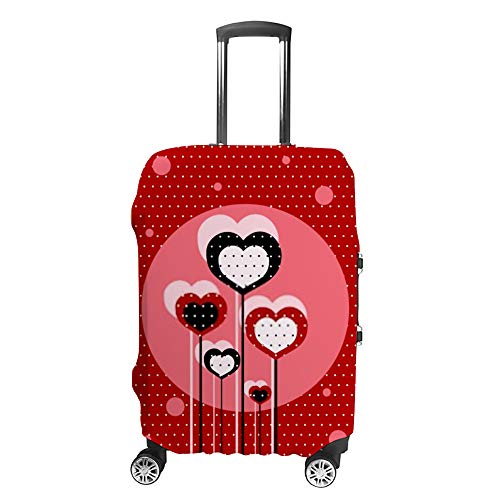 Housse de valise motif cœur rouge en tissu premium pour voyage
