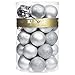 KI Store 34ct Christmas Ball Ornaments Shatterproof Christmas Decorations Tree Balls for Holiday Wedding Party Decoration, Tree Ornaments Hooks included 2.36" (60mm Silver)