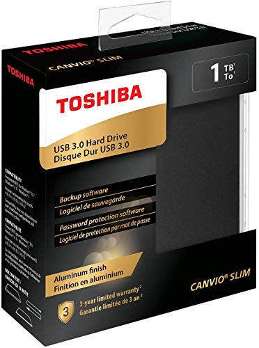 Toshiba Disque Dur DD CANVIO Slim 1TO - Noir