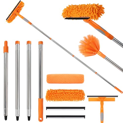 Lemosyu Professional 67' Window Squeegee, 3-in-1 Rotatable Squeegee for Window Cleaning with Extension Poles, Window Cleaner Tool Kit for Indoor & Outdoor High Windows and Car Glass