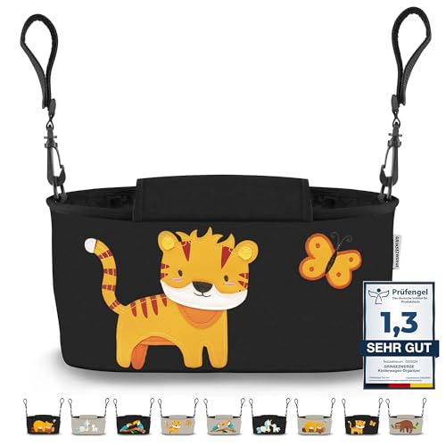 GRINSEZWERGE Kinderwagen Organizer – Premium Kinderwagentasche...
