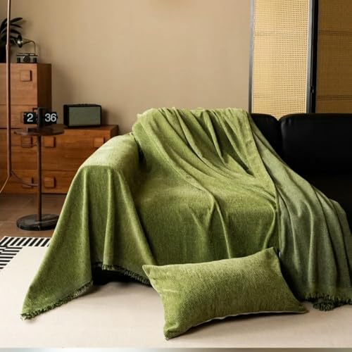 Serviette de canapé en chenille et housse de protection à pompons - 5
