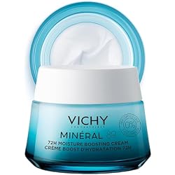 Vichy Mineral 89 Fragrance Free Cream, Moisture Boosting Cream with Hyaluronic Acid, Daily Face Moisturizer, Available in 4 Formulas For All Skin Types, Dry & Sensitive Skin & Mattifying for Oily Skin