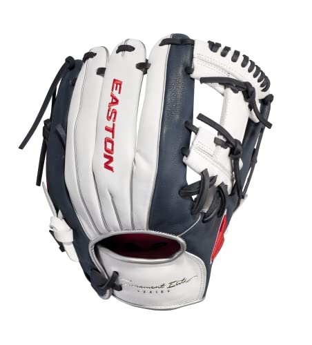 Easton | TOURNAMENT ELITE Baseball Glove | 11.5" | I-Web | Right Hand Throw | White/Navy/Red by Easton - Image 4